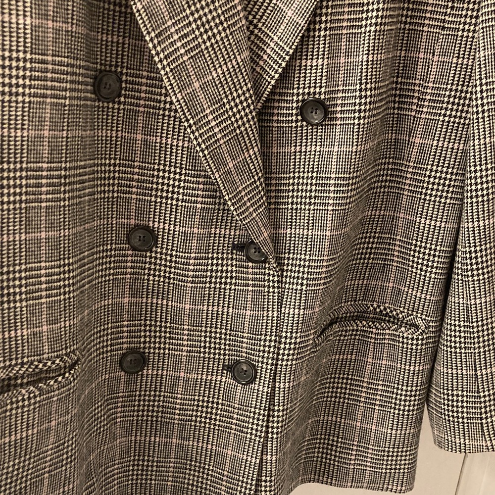 VTG Pendleton 100% Virgin Wool Windowpane Glenn Plaid Blazer Double Breasted 20W - Picture 10 of 11